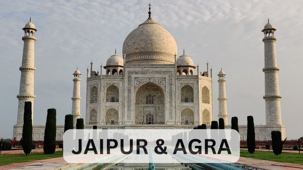 Taj Mahal at sunrise with reflection in pool, Agra